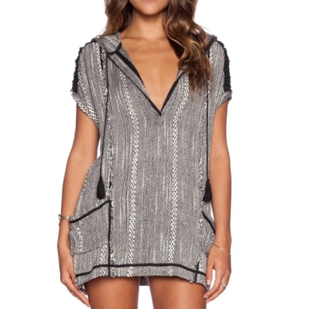Free People Forever Yours Hooded Knit Tunic Long Sweater Coverup